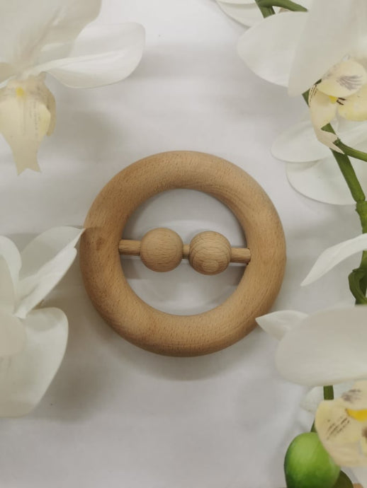 Wooden Teether/Rattle With Beads eco bebe